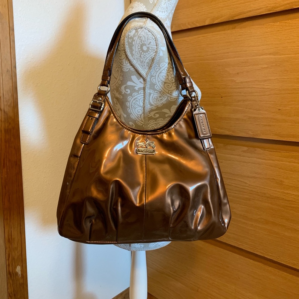 Coach 18760 Maggie Bronze Patent Leather Bag